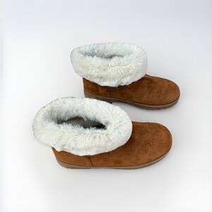 New Women's Kohl's SO Paulina Chestnut Faux Fur Lined Boots Size 9